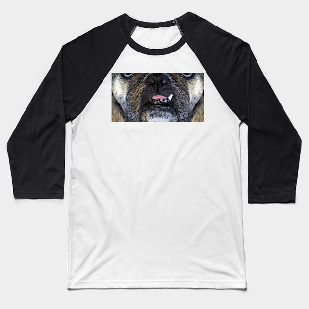 Killer Masks - Rosie The Bulldog-One Tooth Baseball T-Shirt by intofx